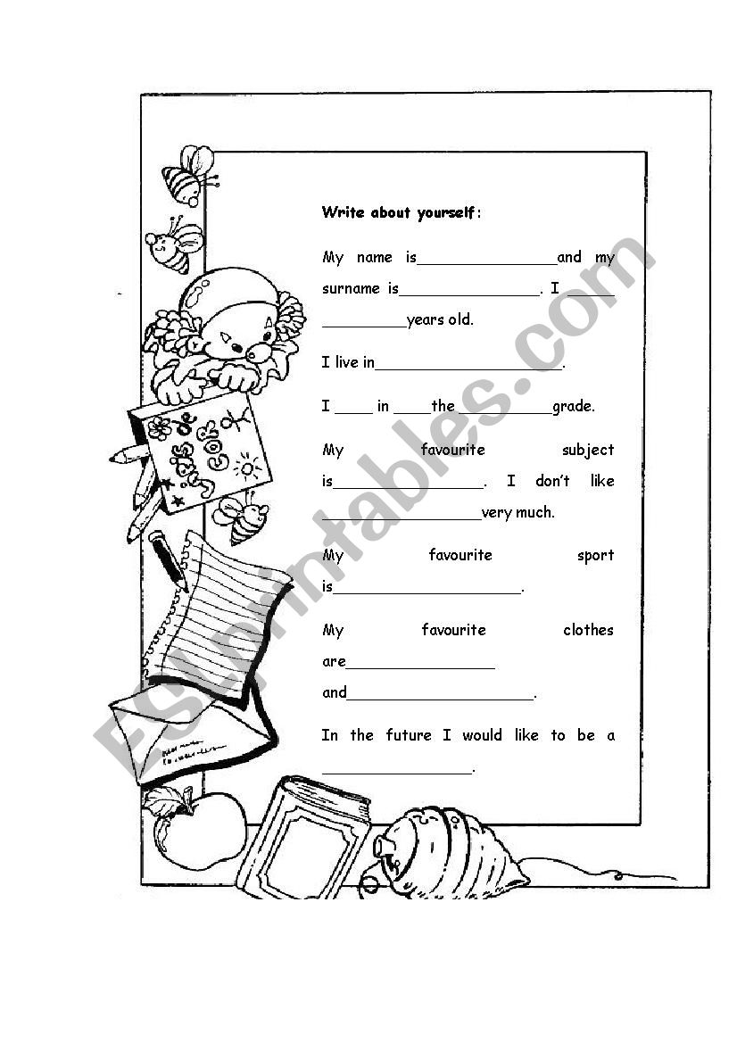 personal information worksheet