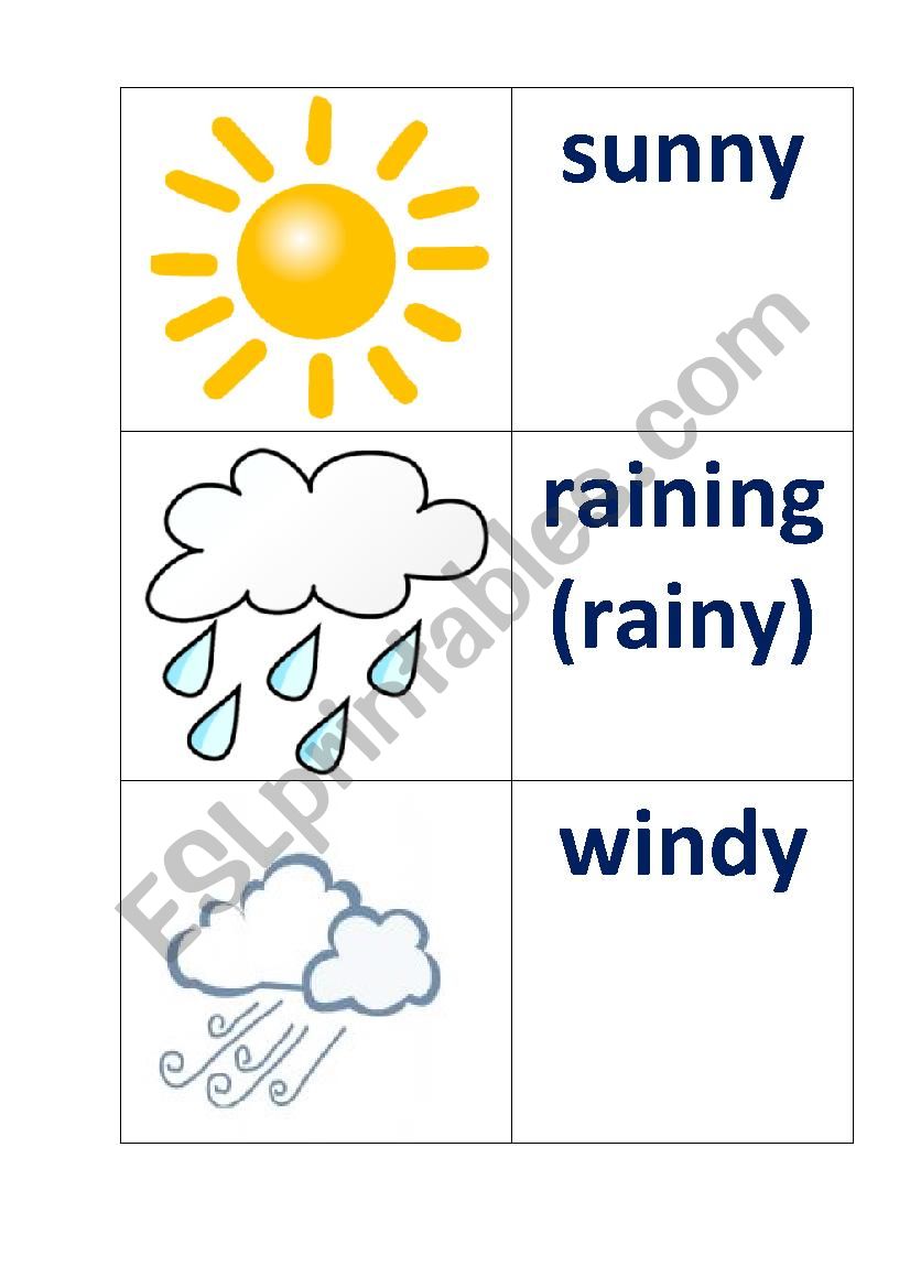 Weather flashcards worksheet