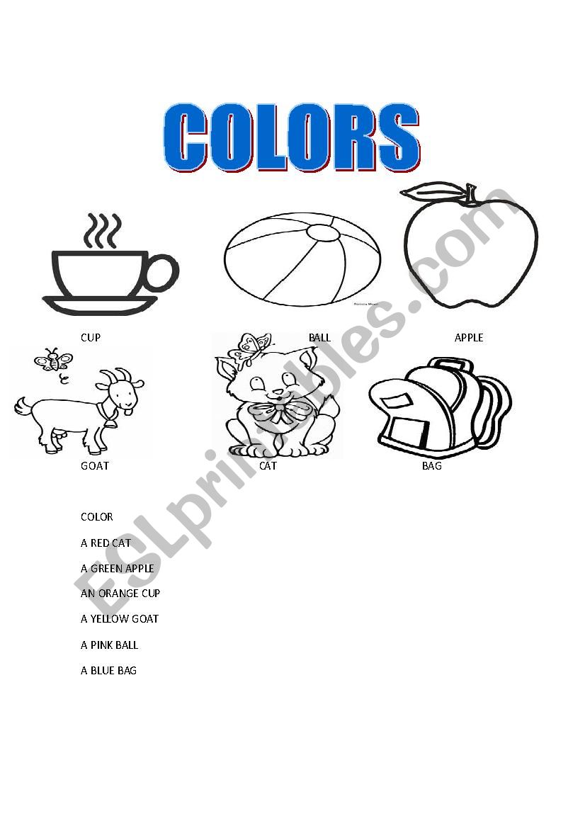 the colors worksheet