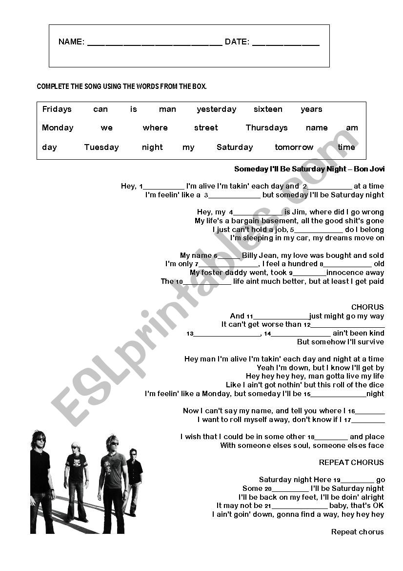 Bon Jovi - Someday IÂ´ll be Saturday night