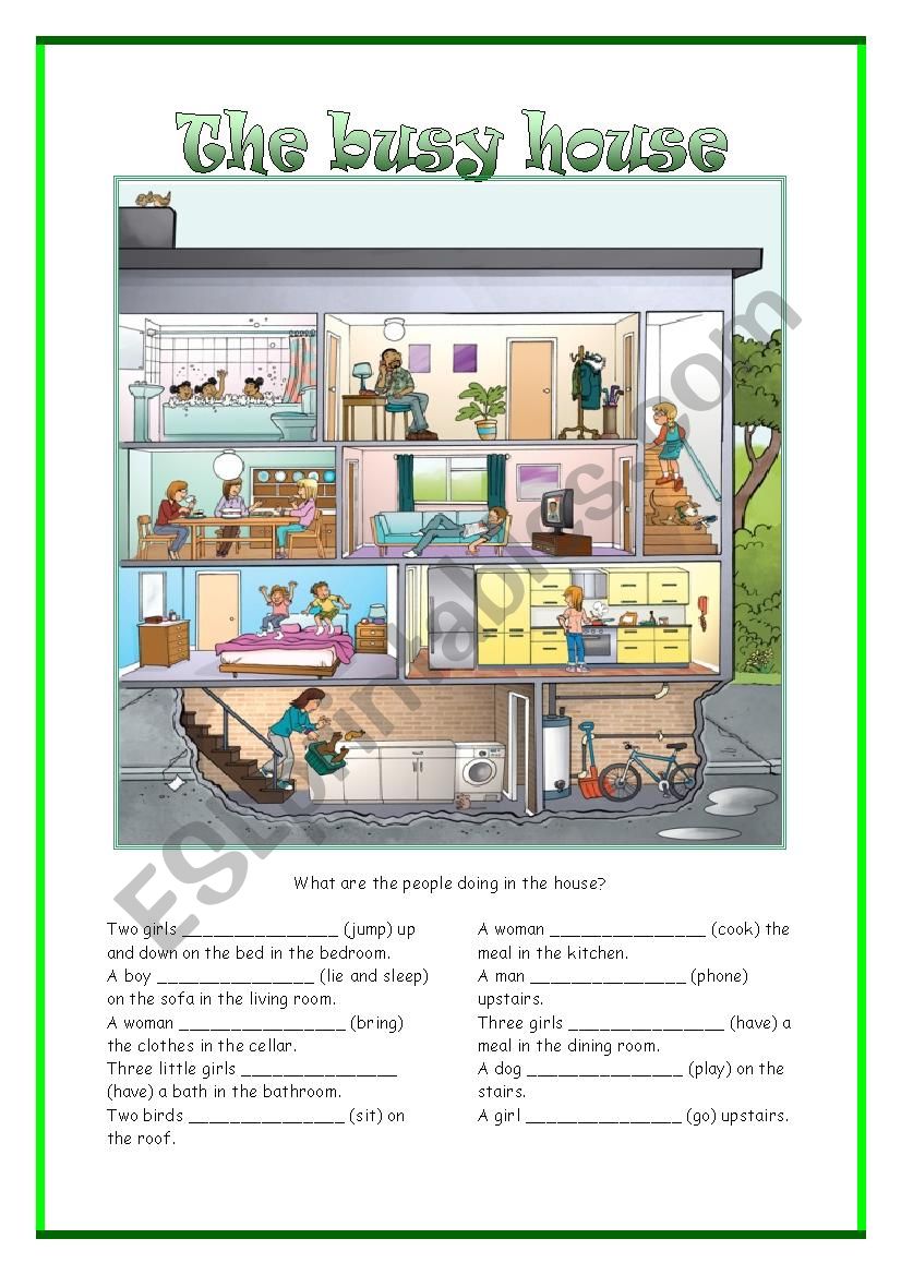 The busy house worksheet