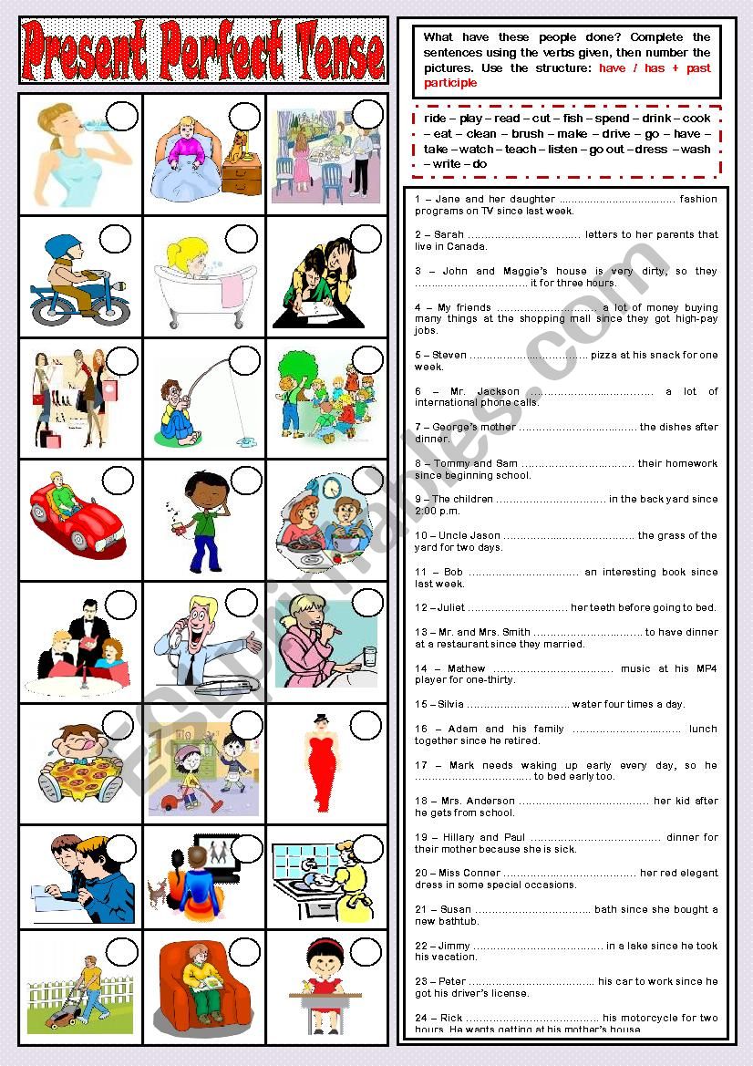 PRESENT PERFECT - WORKSHEET worksheet