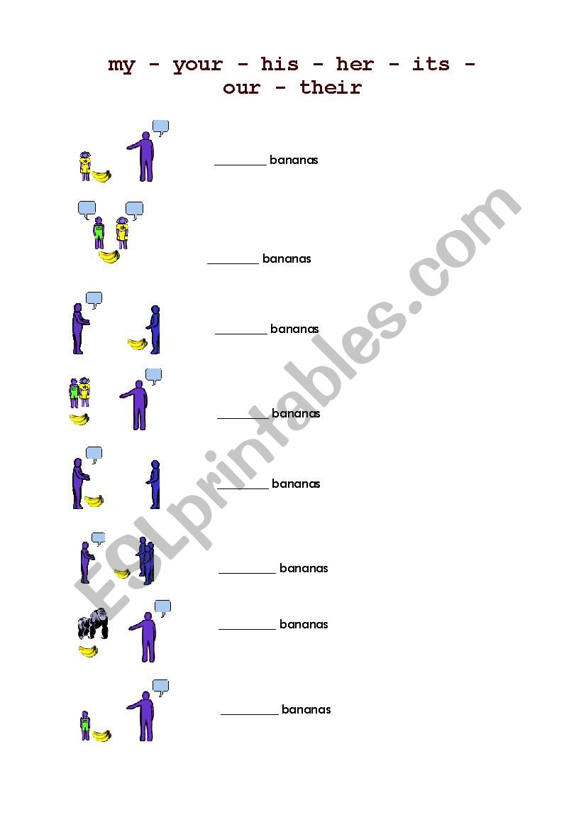 Possessive adjectives worksheet