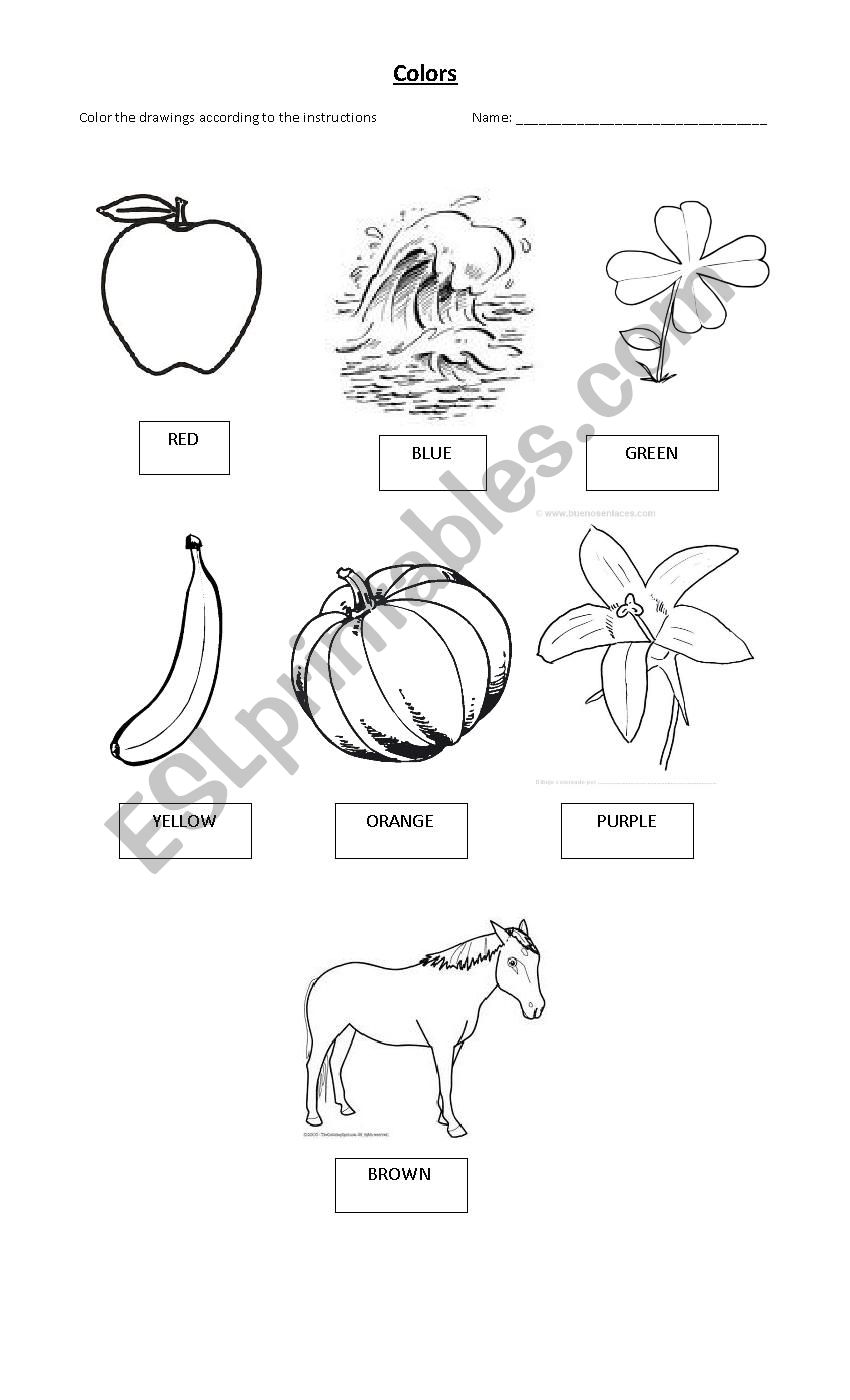 coloring objects worksheet