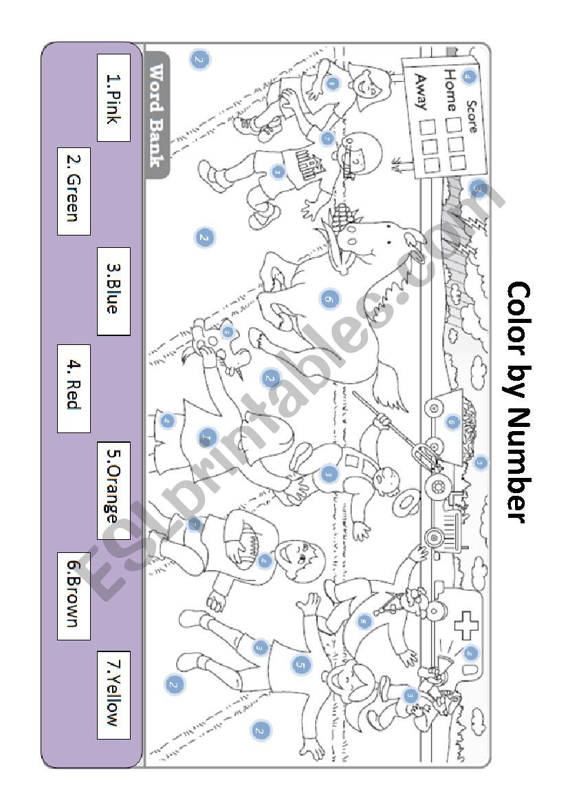 colours by number worksheet