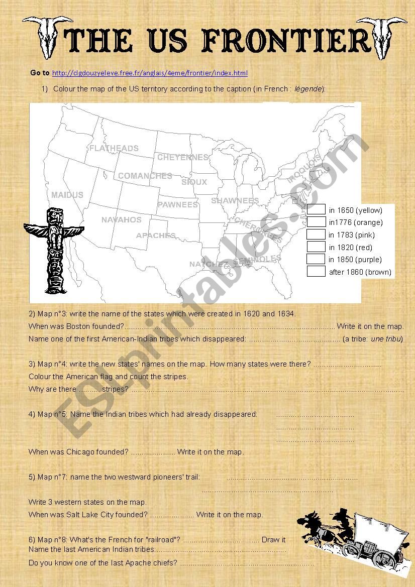 US Frontier worksheet