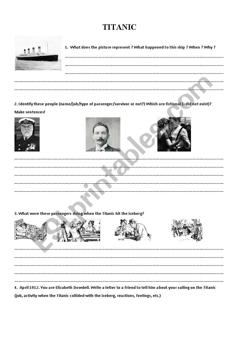 TITANIC worksheet