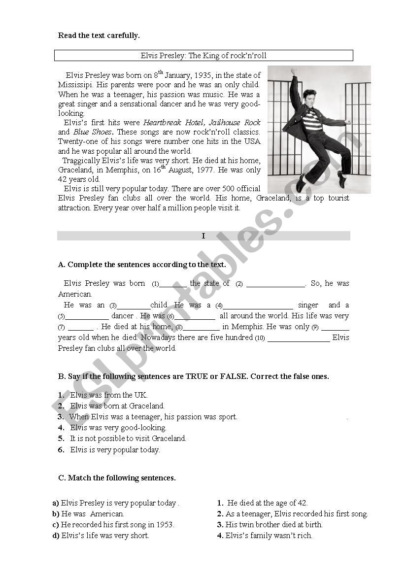 Global test  6th form worksheet