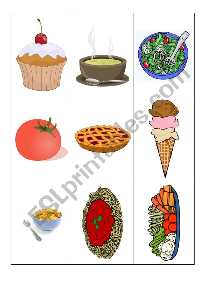Food flashcards 2 worksheet