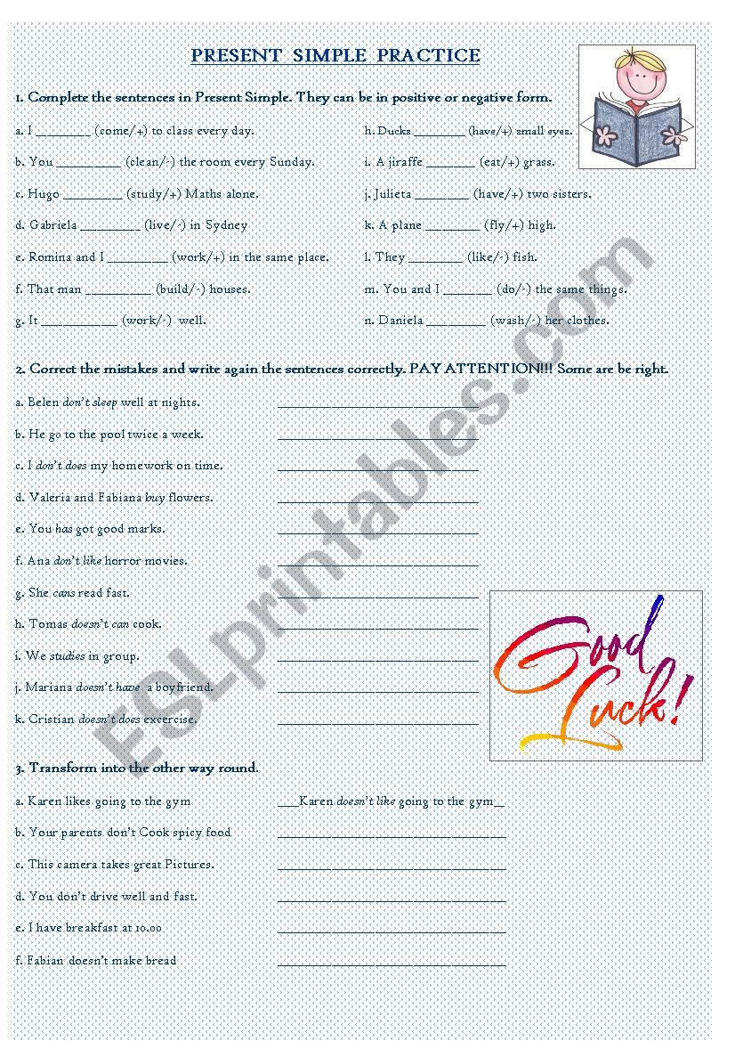 Present Simple Practice worksheet