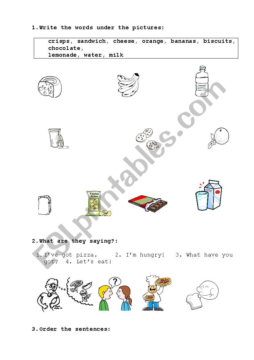 Food (exam) worksheet