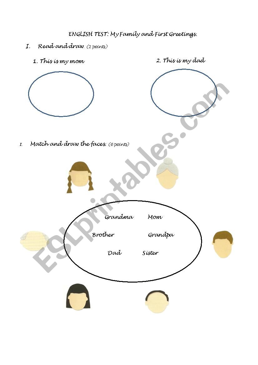 Test: My Family and First Greetings