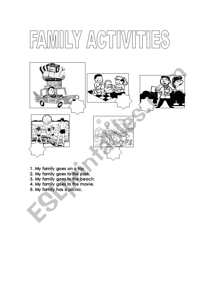 Family activities worksheet