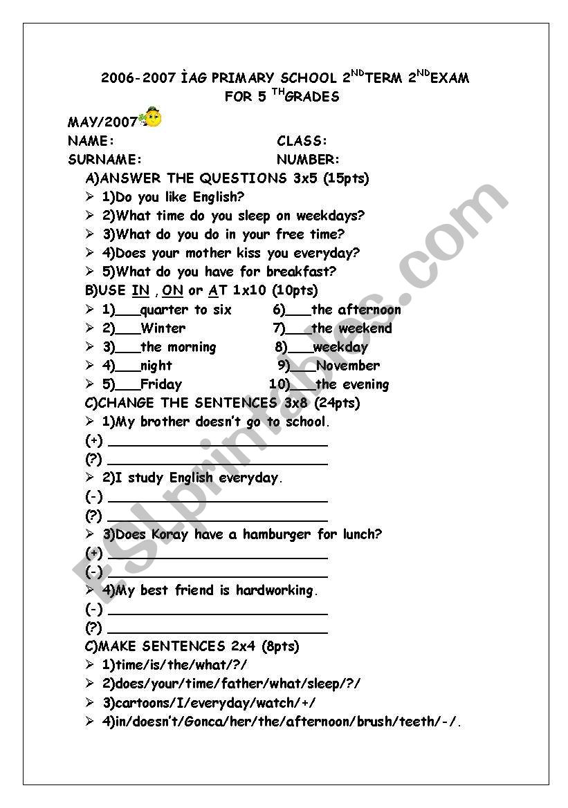 present simple worksheet