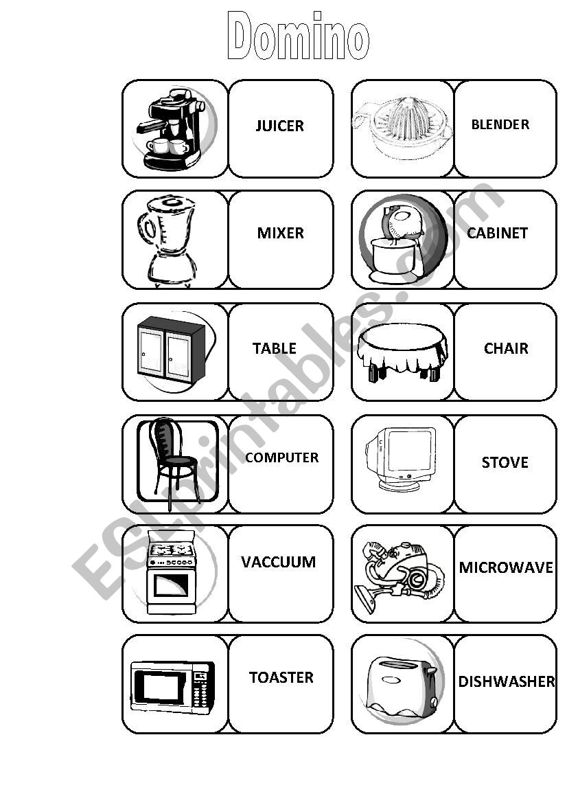 domino Appliances worksheet