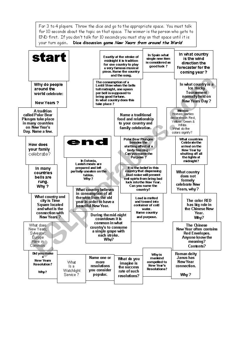 New Years Around The World Game