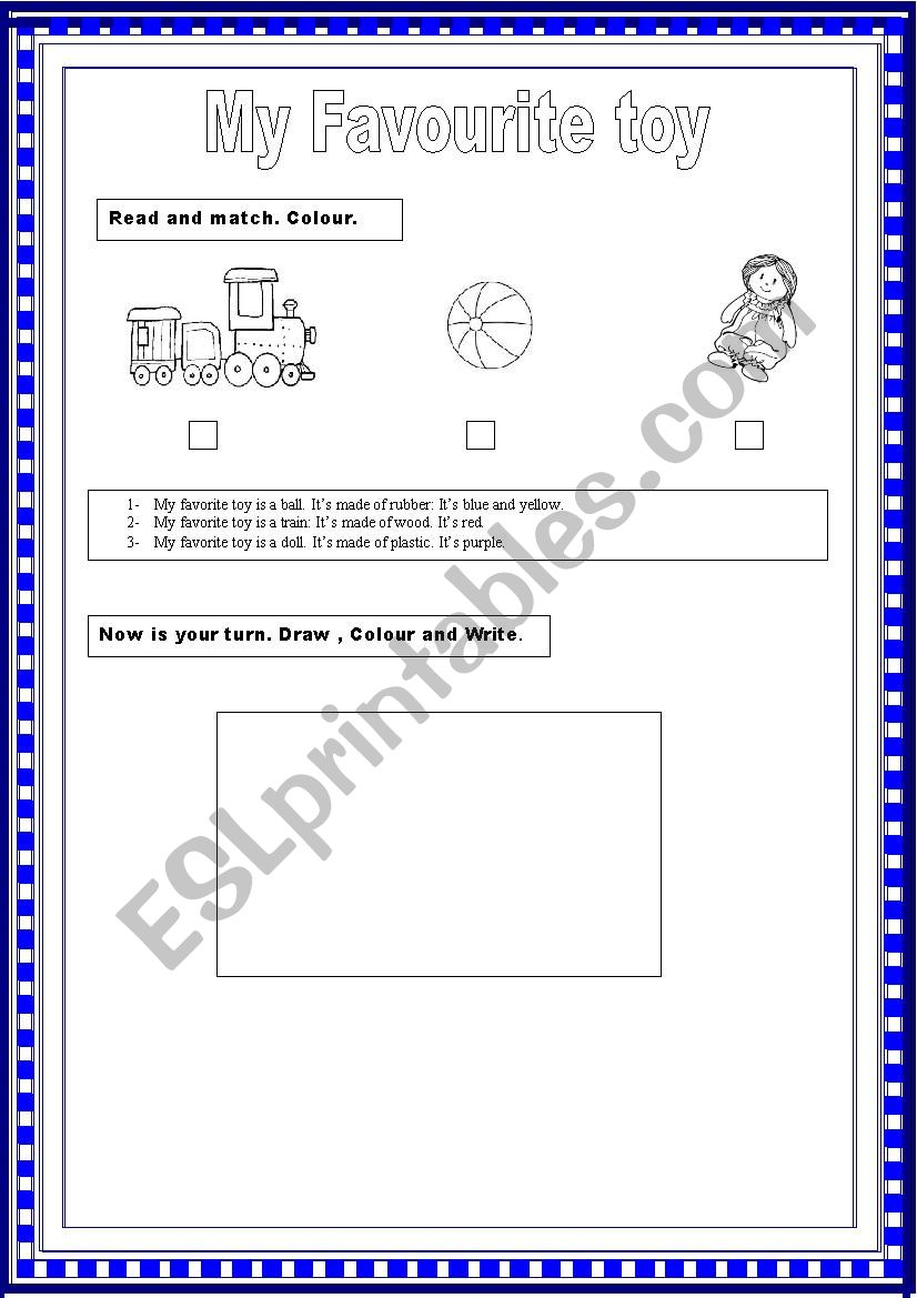 my favorite toy worksheet