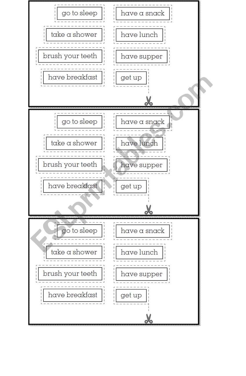 daily routines  worksheet