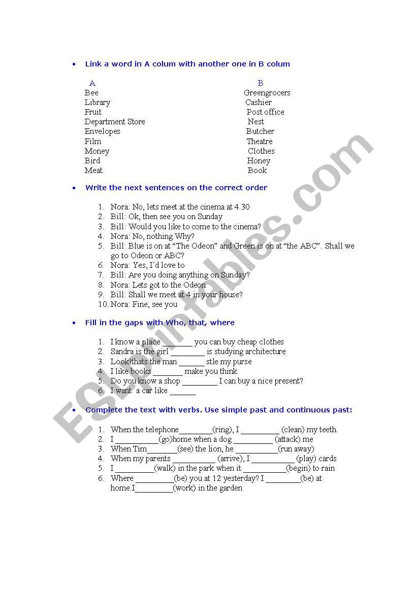 Very useful worksheet to practice 