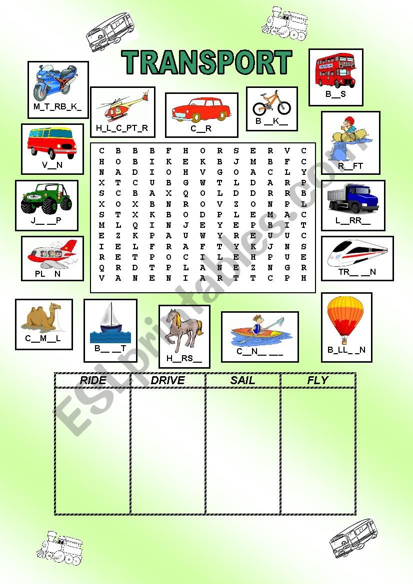 Transport  worksheet