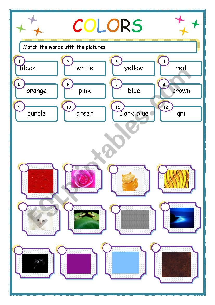 colors worksheet