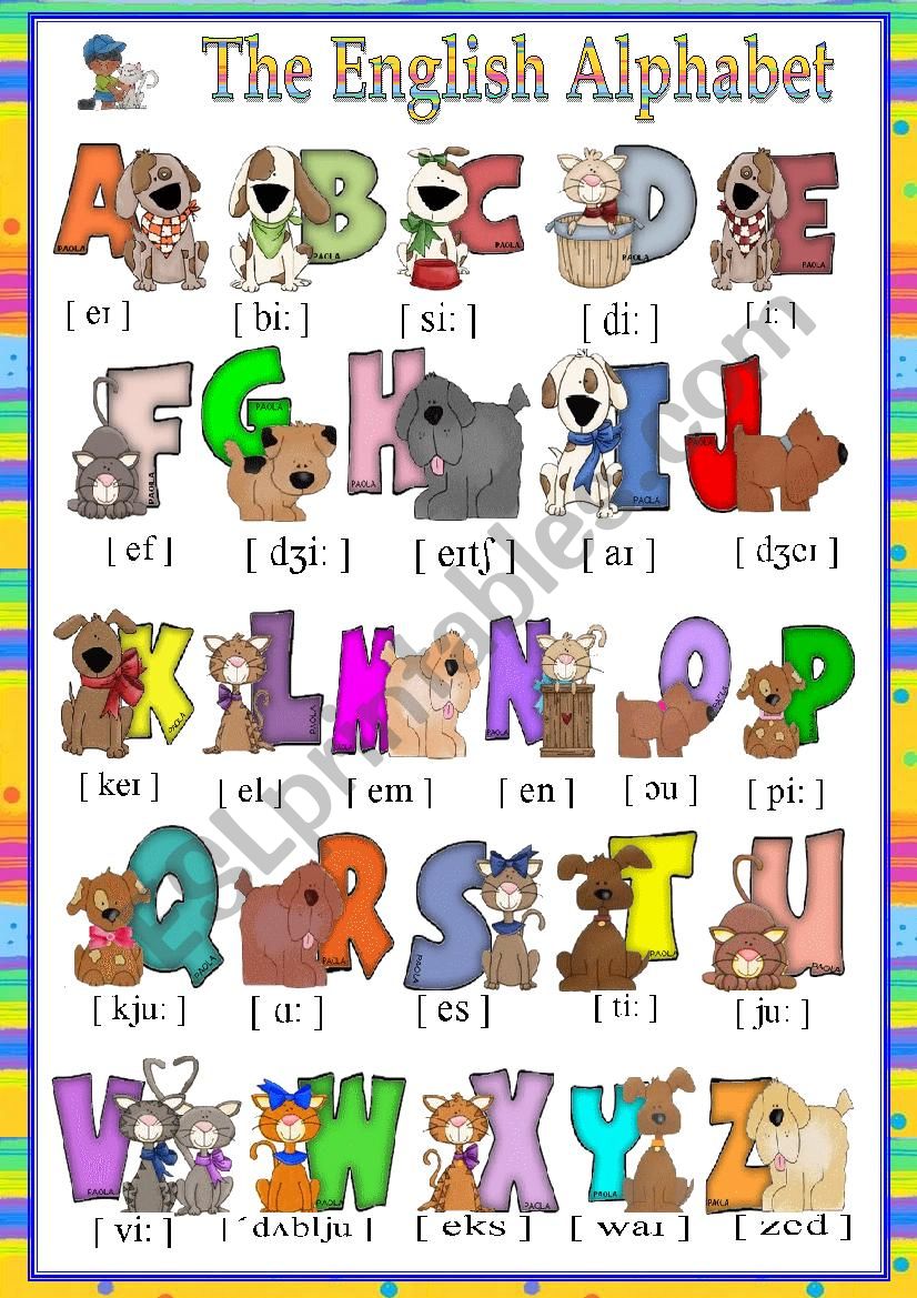 the  English alphabet worksheet
