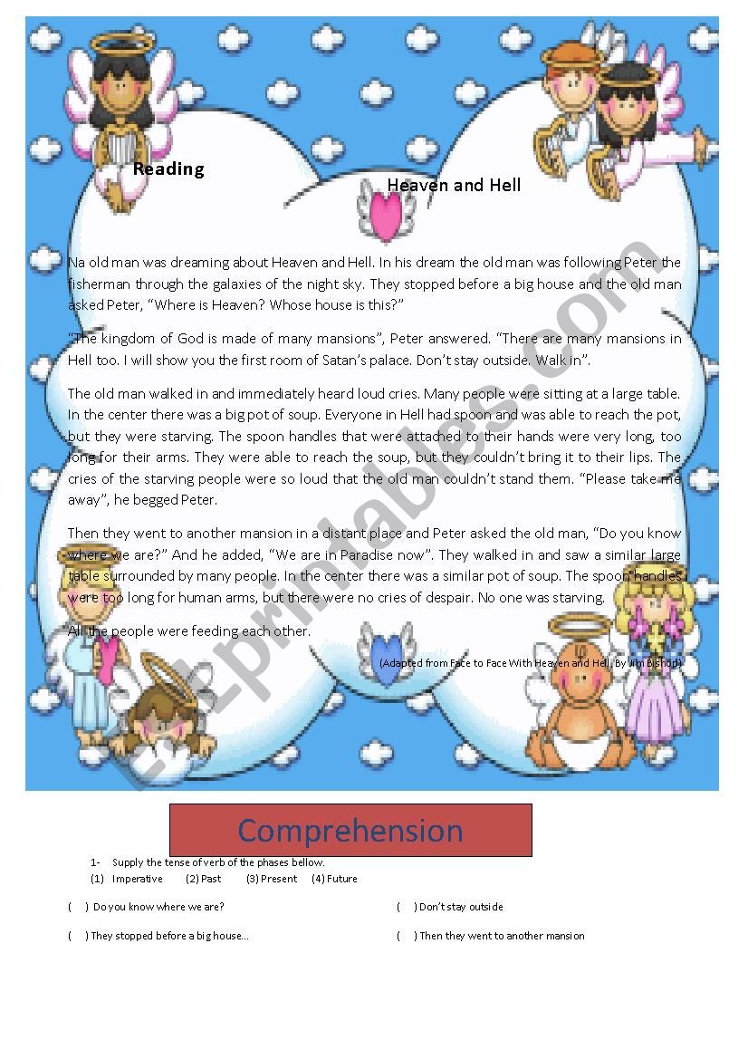 Heaven and Hell worksheet