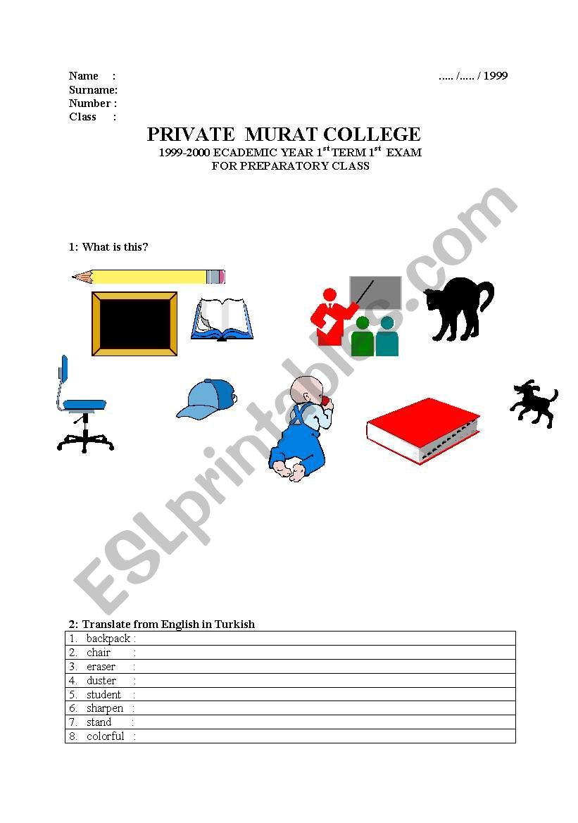 vocabulary worksheet