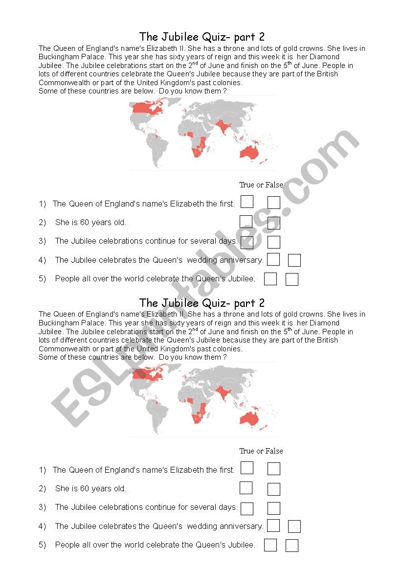 The Queens Diamond Jubilee Quiz- Part 2