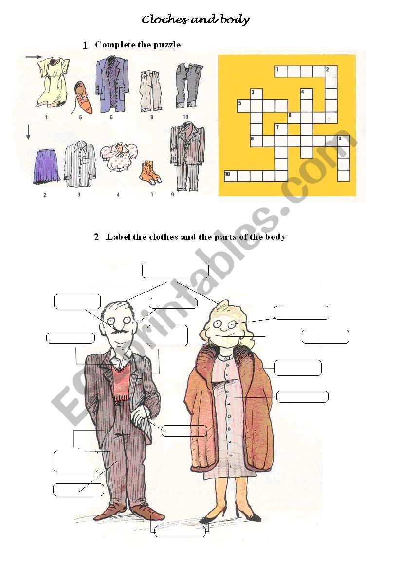 clothes worksheet