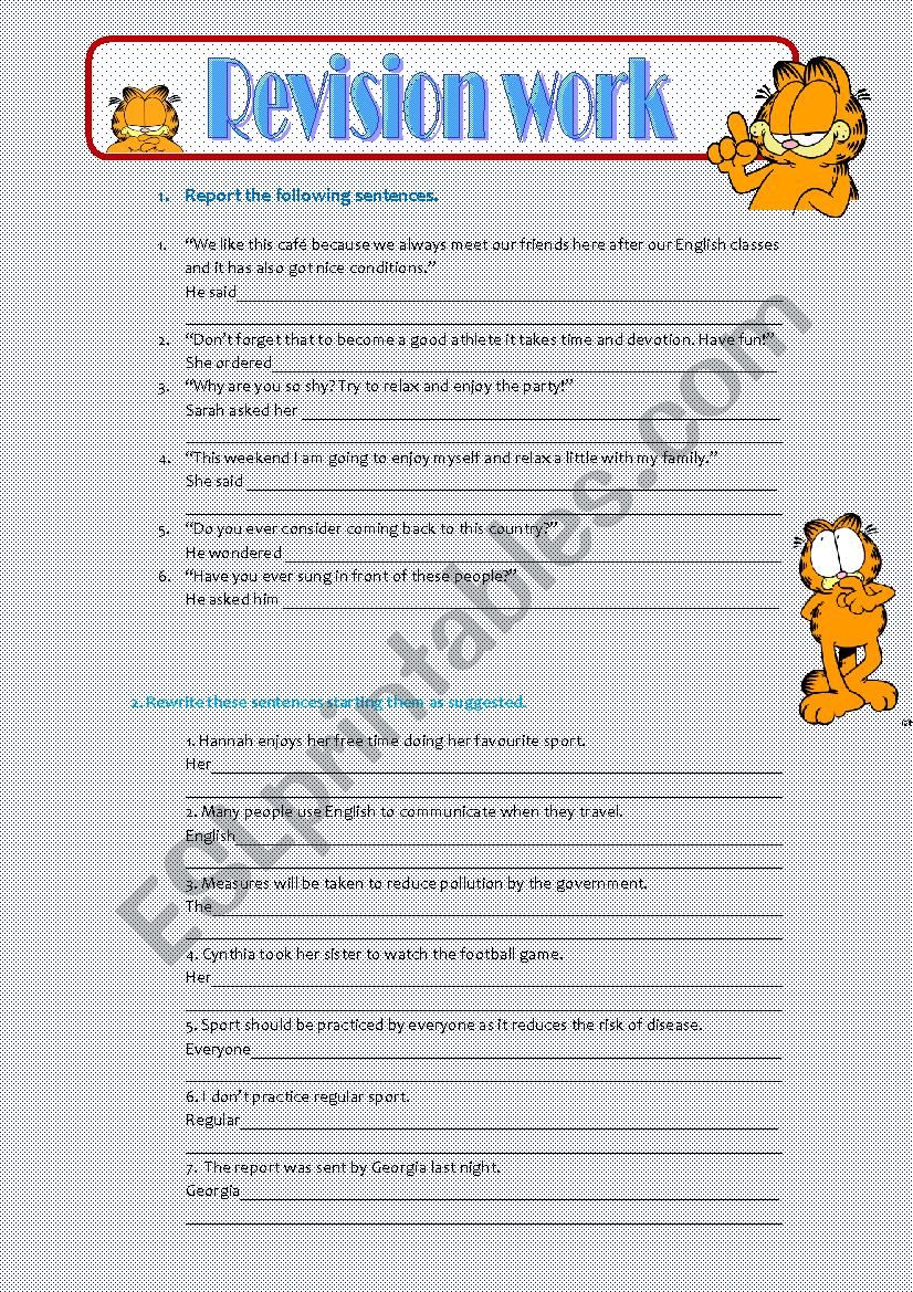 Rephrasing worksheet