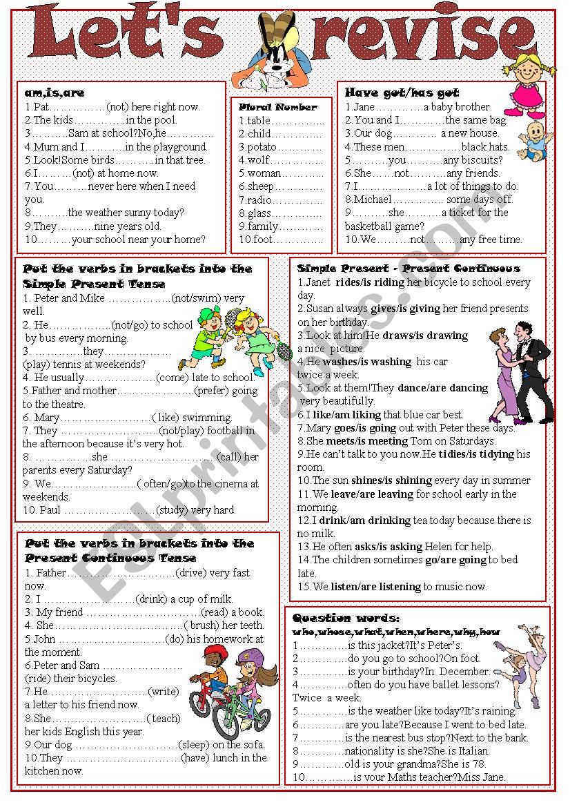 Revision Exercises worksheet