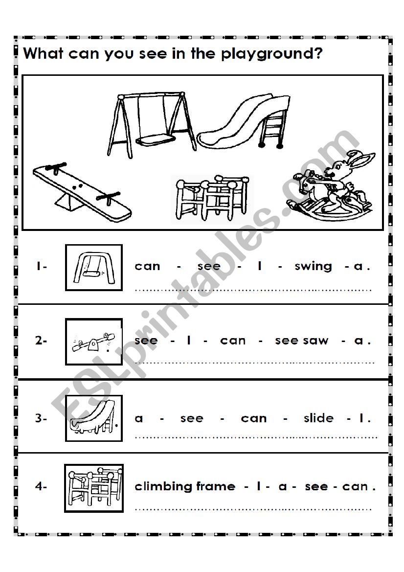 At the Park worksheet