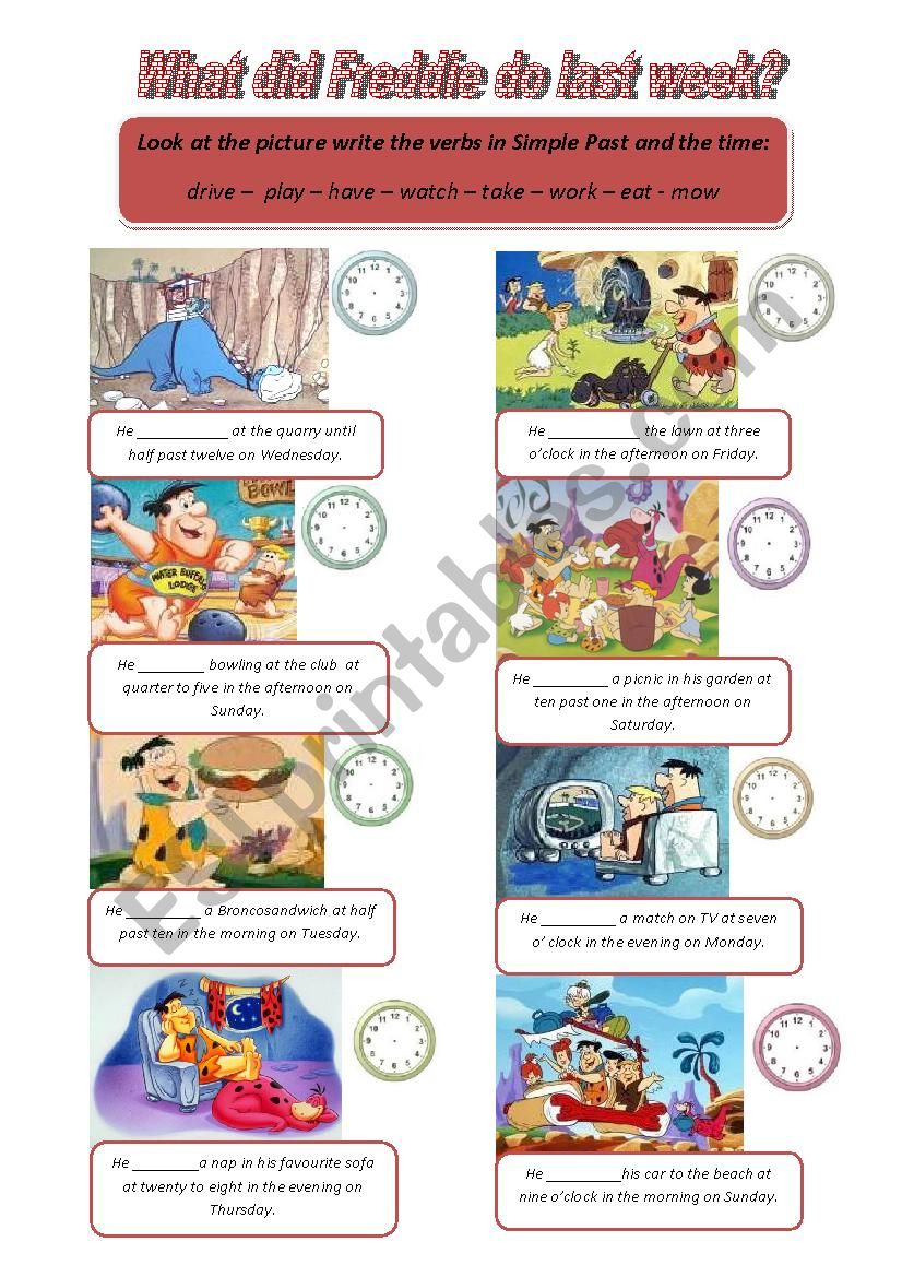 Fred Flintstone  worksheet