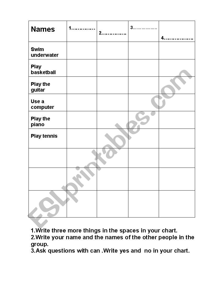 class survey worksheet