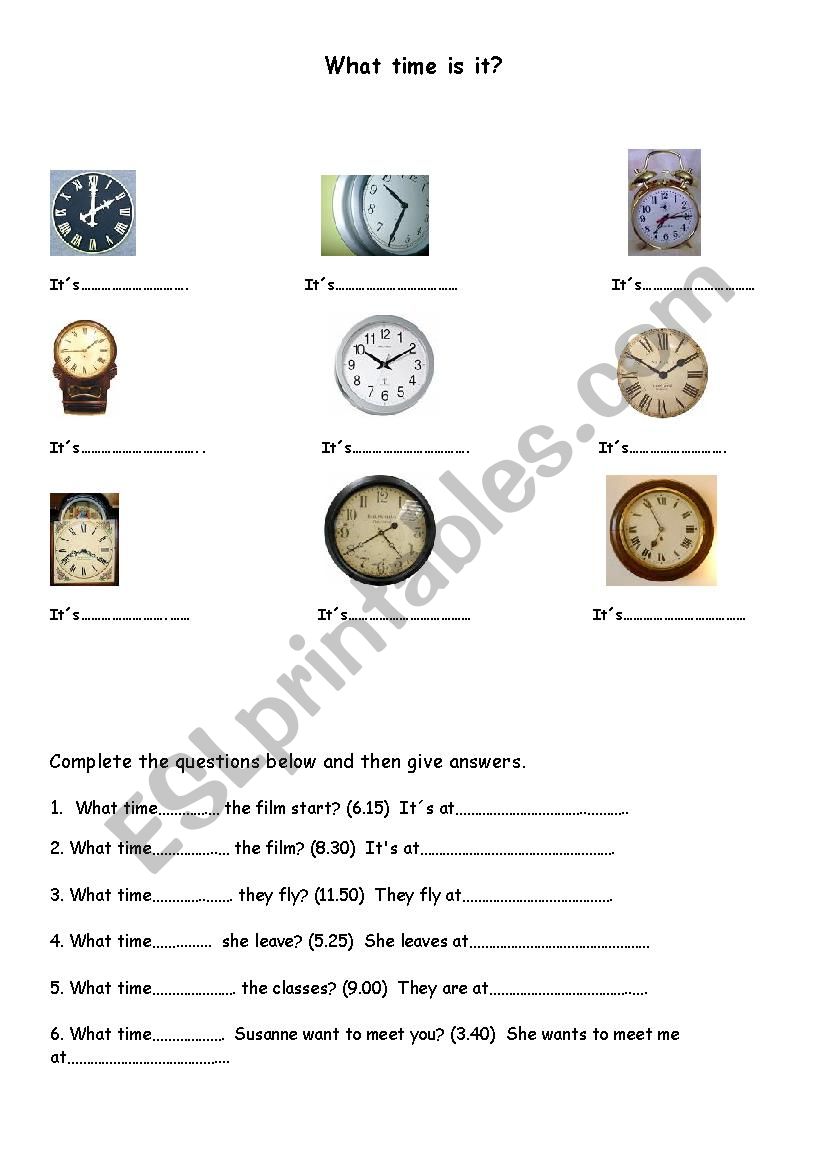 The time worksheet