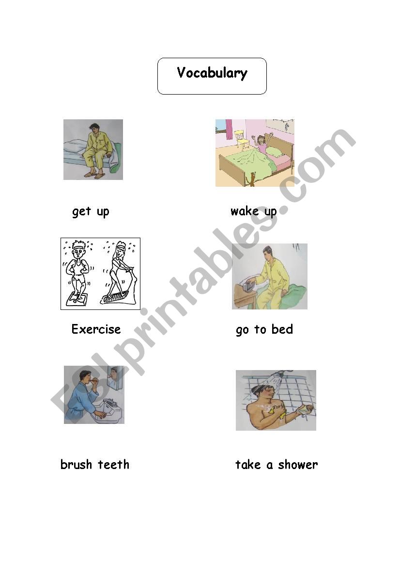 daily routines worksheet