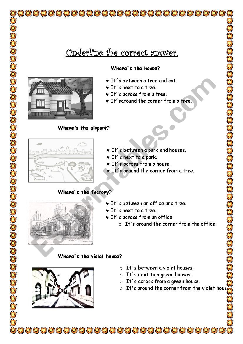 Prepositions of place.. worksheet