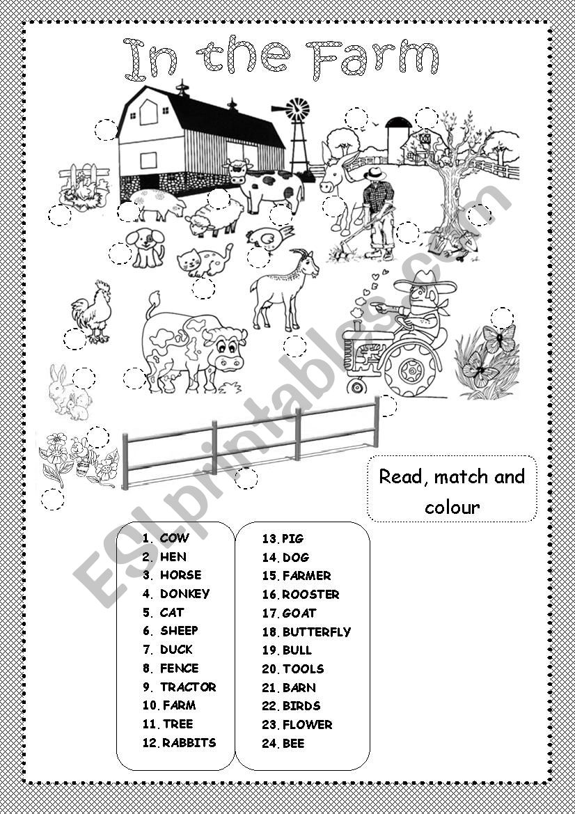 FARM MATCH worksheet