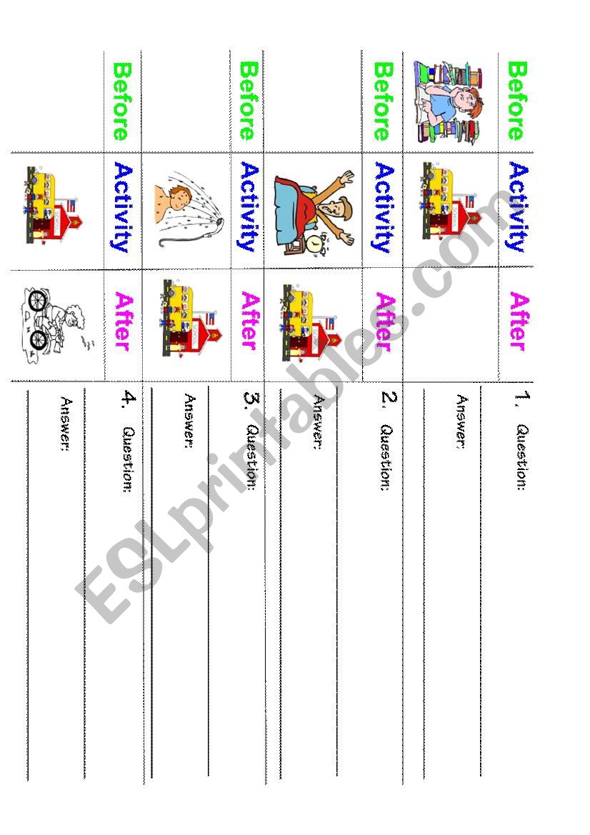 Before and After School - Constructing Sentences