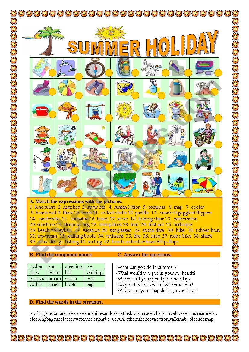 summer-holiday-esl-worksheet-by-veronika74