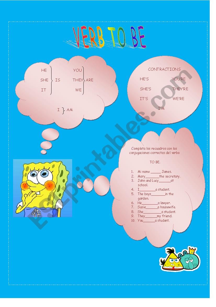 verb to be worksheet