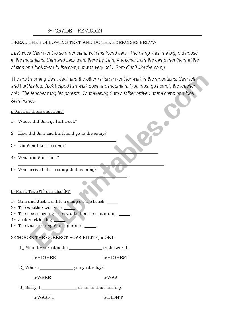 revision - Happy Earth1 worksheet