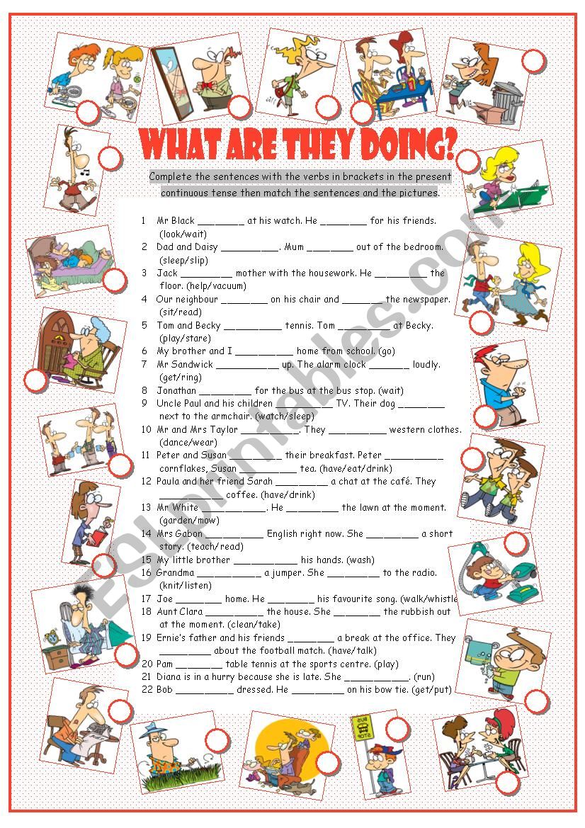 What Are They Doing? worksheet