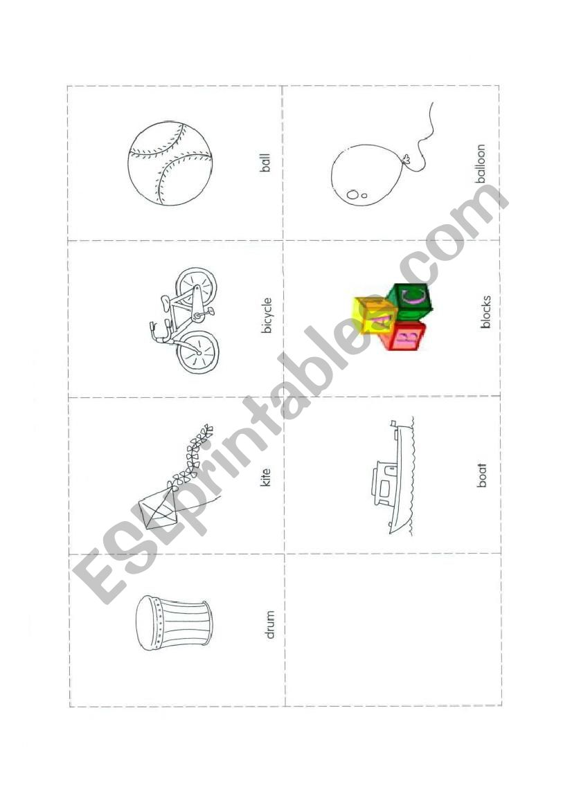 Flashcards with toys + exercise