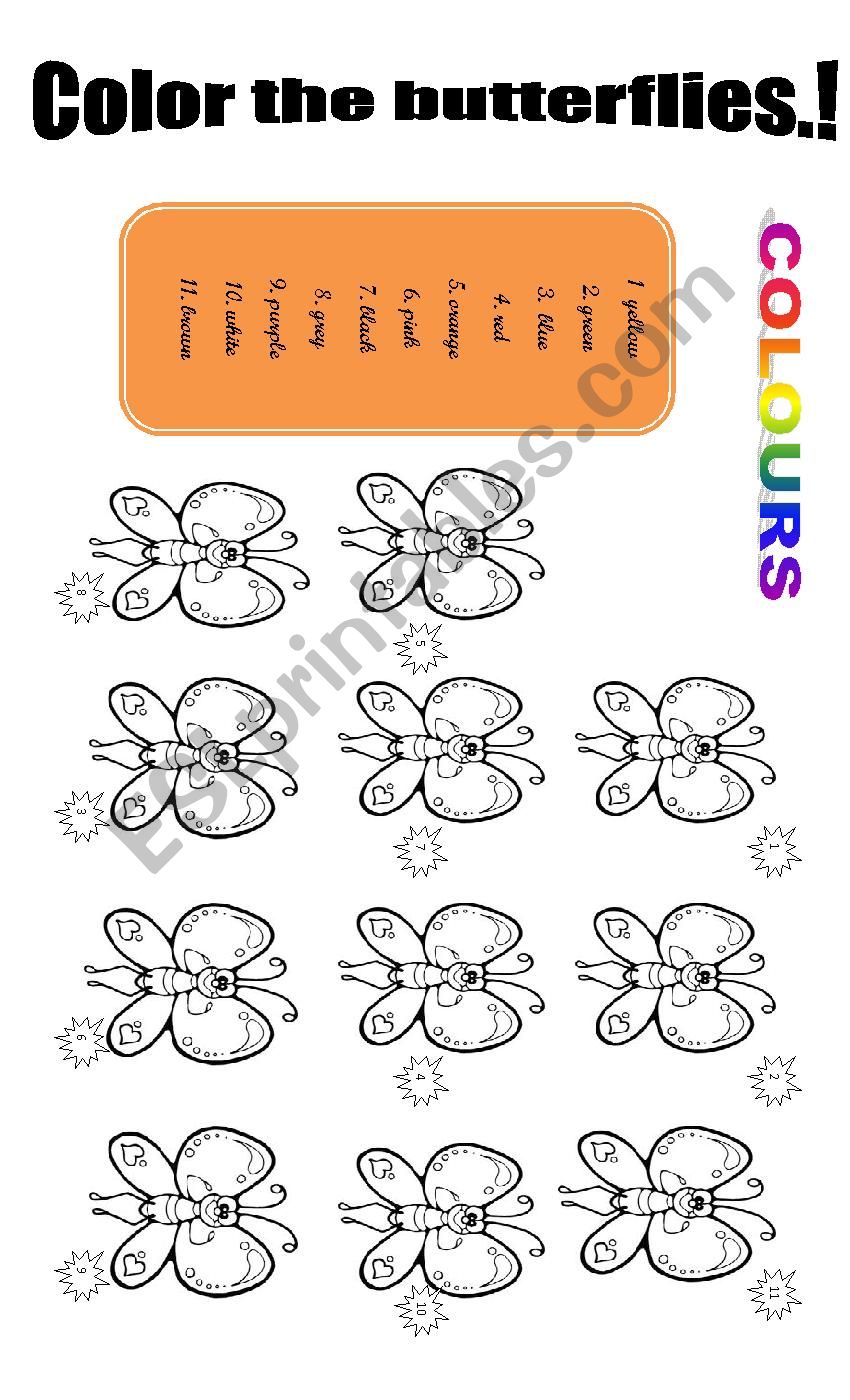 Colours Review. worksheet