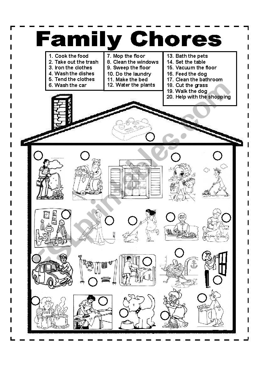 Family Chores - Family Duties worksheet