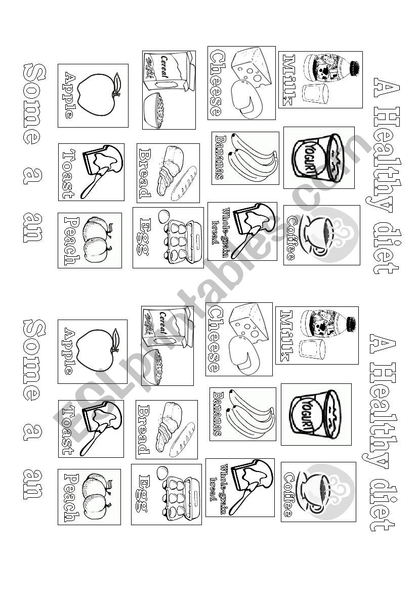 Healthy food worksheet