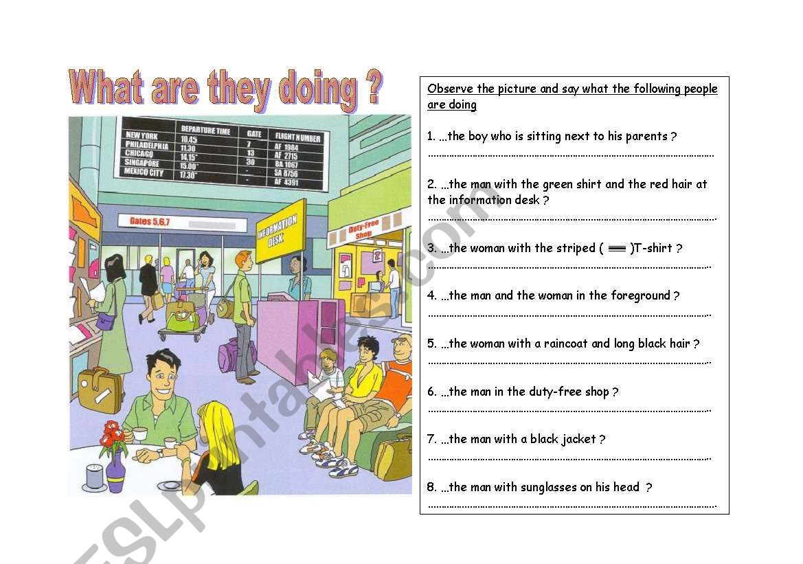 What are they doing ? worksheet