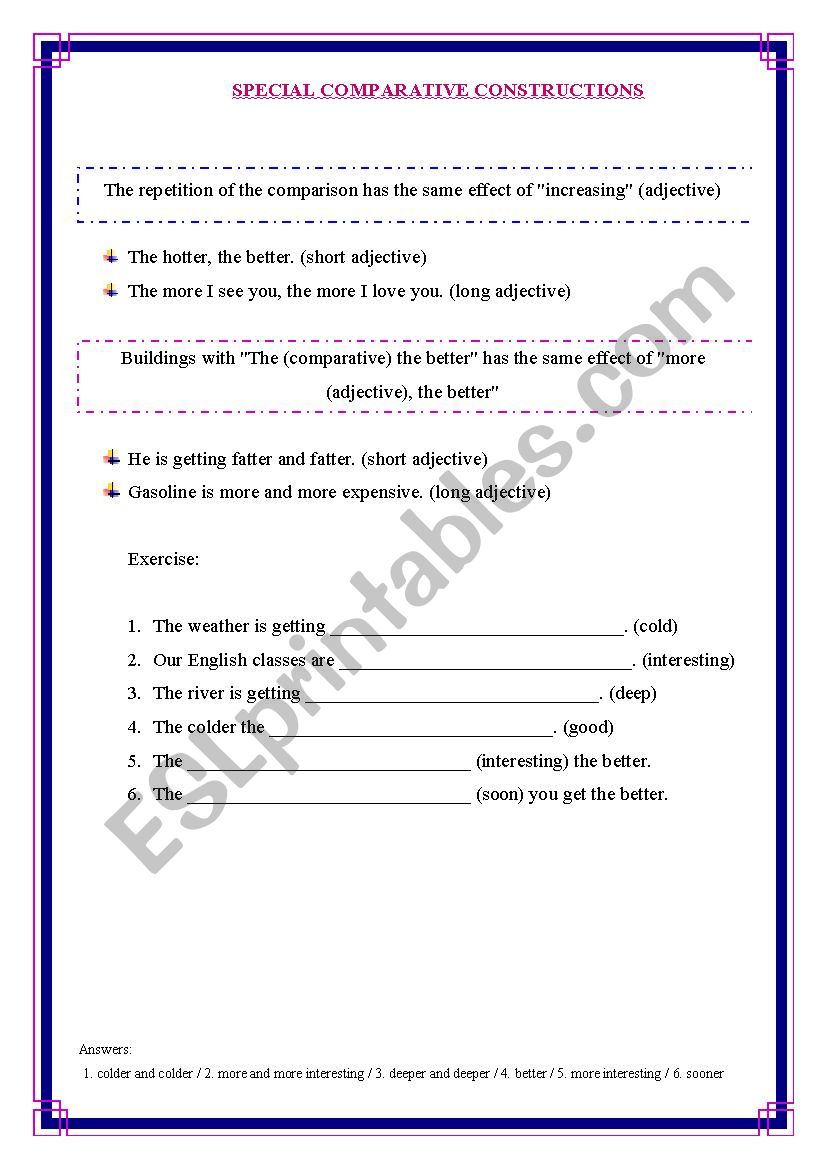 Comparative - special constructions